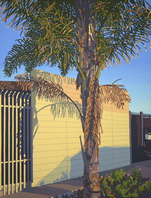 Frog Town Palm | Oil And Acrylic Painting in Paintings by Lindsey Warren. Item composed of canvas