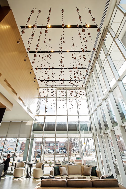"Night Sky" | Public Sculptures by James Strickland | AC Hotel by Marriott Bricktown in Oklahoma City. Item composed of bronze and synthetic