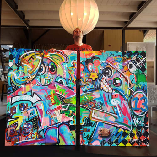 Lucky Number 13 | Mixed Media by Ramon Bruin. Item composed of canvas