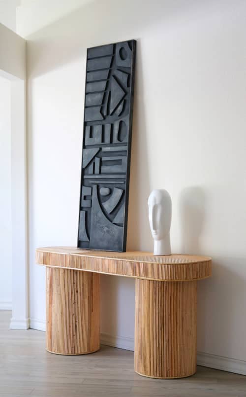 Hieroglyphs VII | Wall Sculpture in Wall Hangings by Blank Space Studios. Item made of wood with stone works with boho & eclectic & maximalism style