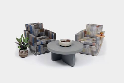 Shelby Swivel Chair in Paul Smith Fabric | Armchair in Chairs by Otra Cosa. Item made of fabric