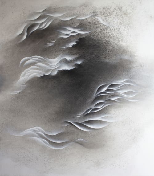Echoes beneath | Oil And Acrylic Painting in Paintings by Francesca Borgo. Item composed of canvas in minimalism or contemporary style