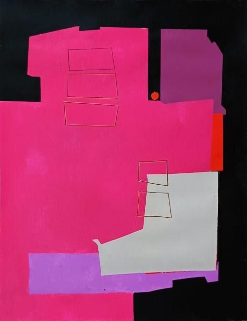 B4c | Oil And Acrylic Painting in Paintings by Luis Medina. Item composed of paper in minimalism or contemporary style