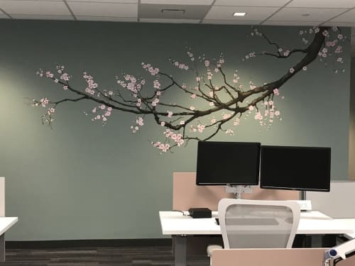 Cherry Blossoms 1 | Murals by Murals By Marg. Item composed of synthetic