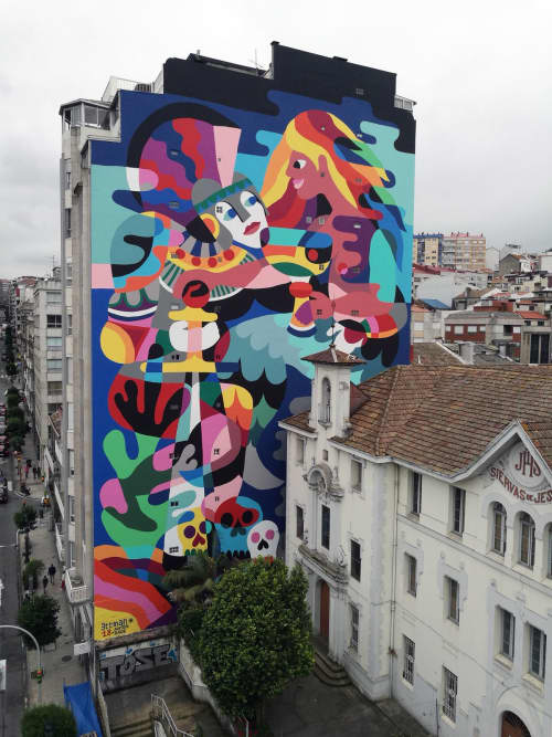 El conquistador y la sirena | Street Murals by Louis Lambert aka 3ttman