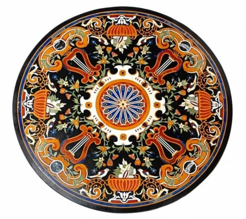 Black marble table, side table, coffee table, tabletop | Tables by Innovative Home Decors. Item made of marble compatible with country & farmhouse and art deco style
