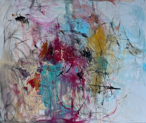"The Other Side" | Oil And Acrylic Painting in Paintings by Shirly Maimom Art. Item composed of canvas & synthetic