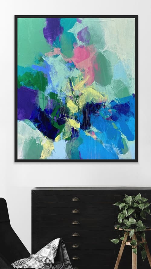 Other Side of the Rain | Mixed Media by Cobie Cruz. Item composed of canvas in art deco style