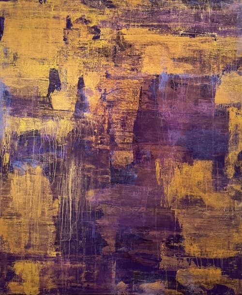 Purple Rain | Oil And Acrylic Painting in Paintings by Julianna Poldi. Item composed of canvas and synthetic