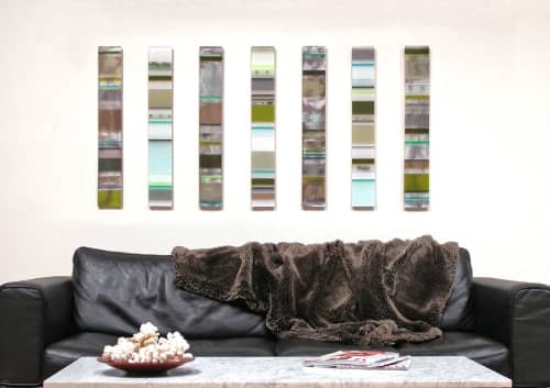Litmus Barcodes Wall Sculpture | Wall Hangings by Marcia Stuermer. Item composed of synthetic