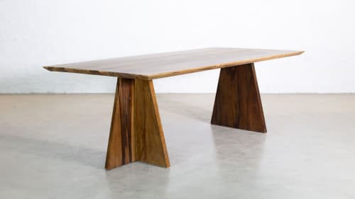 Argentine Rosewood Twin Pedestal Luca Table by Costantini | Dining Table in Tables by Costantini Design. Item made of wood