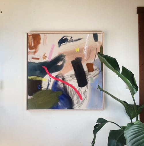 Girls Just Wanna Have Fun | Original Mixed Media on Canvas | Oil And Acrylic Painting in Paintings by Allison Rohland. Item made of canvas & synthetic compatible with minimalism and contemporary style