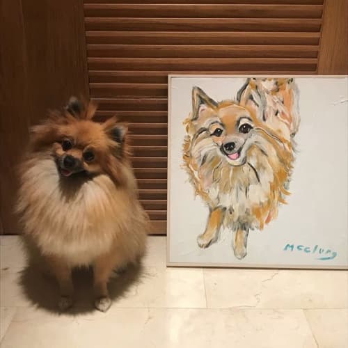 Shabu | Oil And Acrylic Painting in Paintings by Lulu Bella Art. Item made of canvas with synthetic
