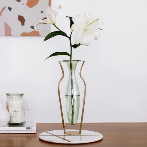 Droplet Tall Vase - Menta | Vases & Vessels by Kitbox Design. Item composed of metal and glass in minimalism or contemporary style
