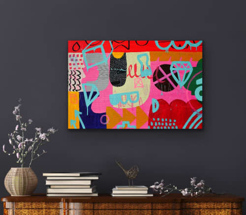 I've Heard Those Excuses Before | Mixed Media by Paula Saslow, Copper Rose Art. Item made of canvas works with contemporary & industrial style