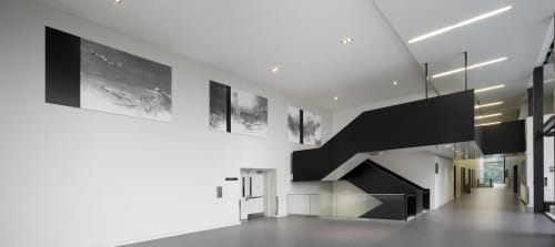 Entre brume et nuage | Wall Sculpture in Wall Hangings by Yechel Gagnon | Brébeuf in Montréal. Item made of aluminum & paper
