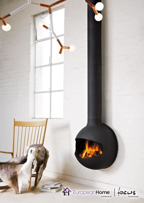 Emifocus Open Wall Mounted Fireplace | Fireplaces by European Home | 30 Log Bridge Rd in Middleton. Item composed of metal