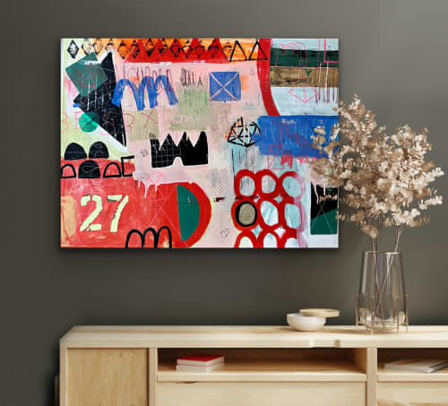 Where Dreams Go | Mixed Media by Paula Saslow, Copper Rose Art. Item composed of canvas in contemporary or urban style