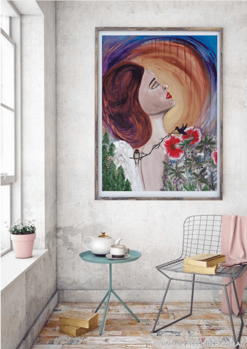 La tierra que me fortalece | Mixed Media by Elena Parau. Item made of canvas works with boho & contemporary style