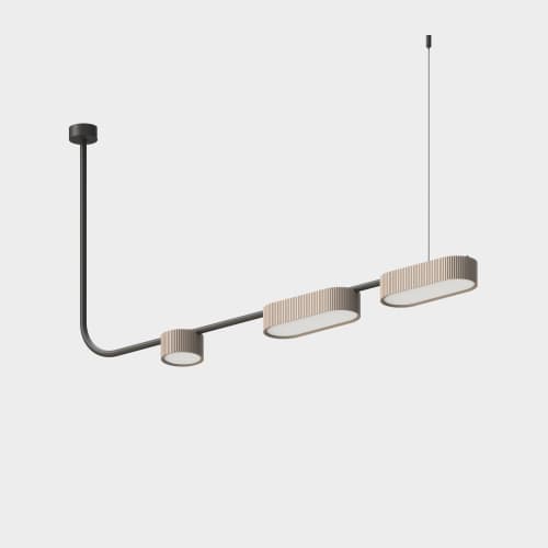 Linear Retro Chandelier V1 | Chandeliers by Adir Yakobi. Item made of brass works with minimalism & mid century modern style