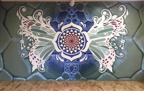 Sacred Butterfly Mural | Murals by Urbanheart | Evolved Movement Arts in Calgary. Item made of synthetic