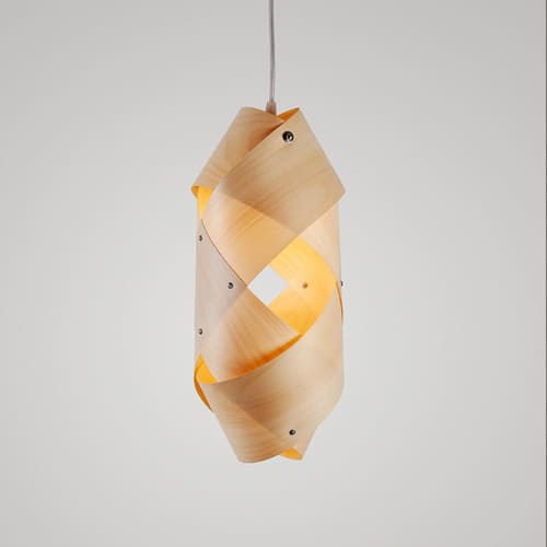 Mini Kokon - Small Vertical Light Fixture | Pendants by Traum - Wood Lighting. Item composed of wood compatible with minimalism and contemporary style