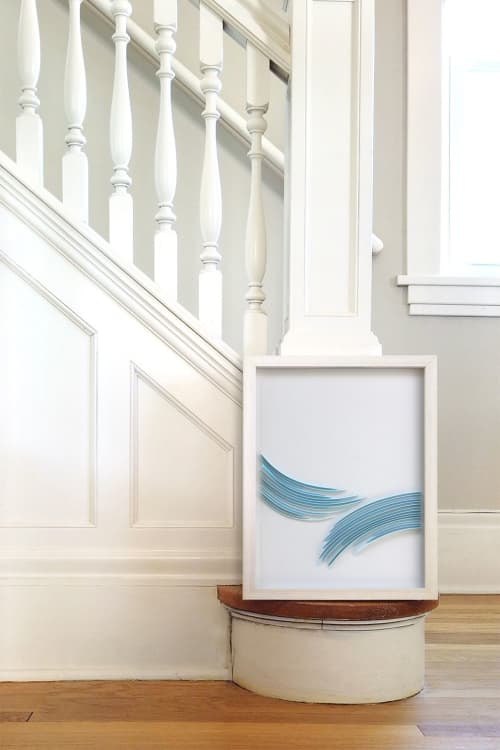 Brushstroke No. 2 on-edge paper art | Wall Sculpture in Wall Hangings by JUDiTH+ROLFE. Item composed of paper compatible with contemporary and coastal style