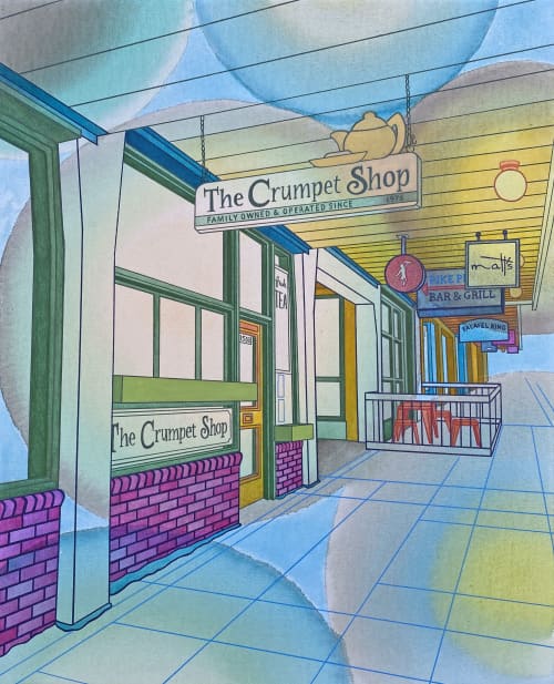 Tea & Crumpets | Oil And Acrylic Painting in Paintings by Elizabeth Gahan. Item composed of canvas and synthetic