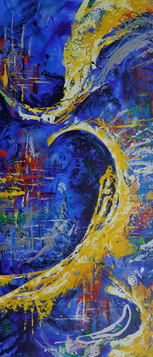 Abstract Painting | Oil And Acrylic Painting in Paintings by Jennifer Hayes. Item composed of synthetic