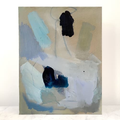 Just Another Beautiful Battleship Gray Day | Oil And Acrylic Painting in Paintings by Nicole Simms. Item made of canvas with synthetic works with minimalism & contemporary style