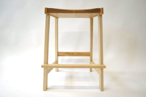 Montrose Stool in Ash | Counter Stool in Chairs by Geoff McKonly Furniture. Item made of wood works with mid century modern & japandi style
