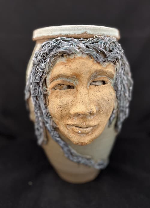 Face Pot | Vase in Vases & Vessels by Feats Of Clay. Item composed of ceramic in modern style