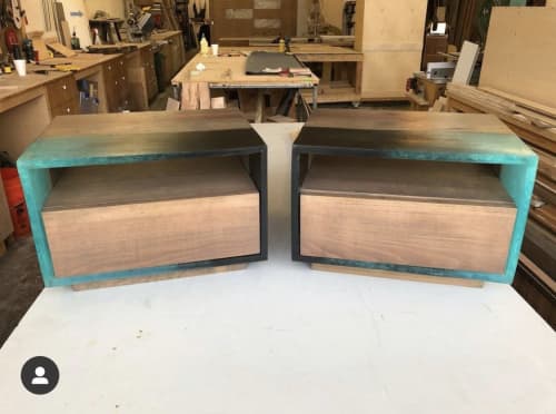 Resin Waterfall Night Stands | Bedside Table in Tables by Black Rose WoodCraft | Portland in Portland. Item made of wood & synthetic