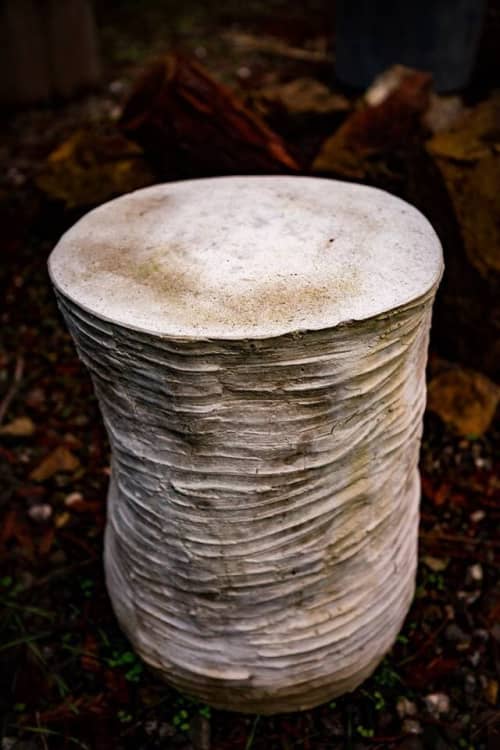 Organic Concrete Side Tables with Hand-Sculpted Textural Lin | Tables by Holmes Wilson Furniture. Item composed of concrete