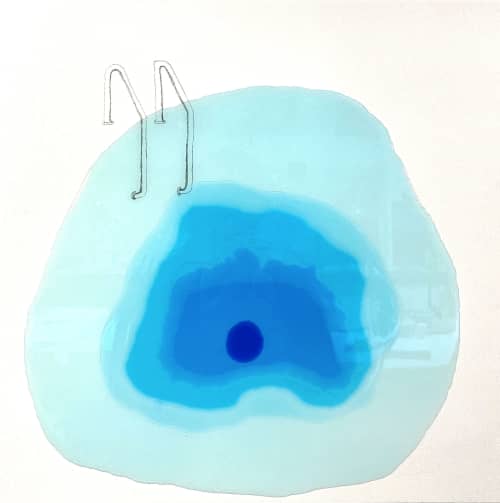Pool Conundrum | Oil And Acrylic Painting in Paintings by LESLIE MORGAN ART. Item made of wood with synthetic