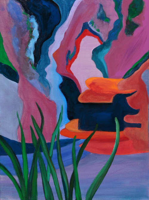 Abstract trio | Oil And Acrylic Painting in Paintings by Claudia E. Kazachinsky. Item composed of canvas and synthetic