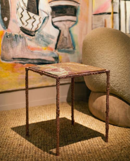 forma seconda - Side Table copper | Tables by DFdesignLab - Nicola Di Froscia. Item made of copper with marble works with contemporary & art deco style
