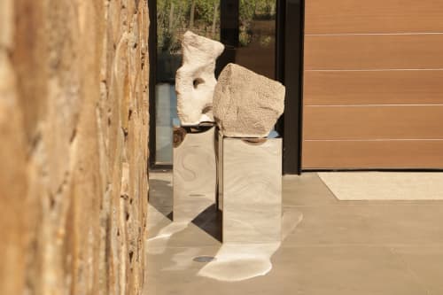 Mirror Finish Pedestal | End Table in Tables by Alust. Item made of steel