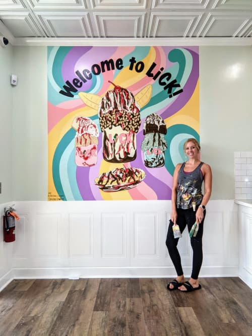 LICK Ice Creamery Mural | Murals by Christine Crawford | Christine Creates | LICK Ice Cream in Lexington. Item composed of synthetic