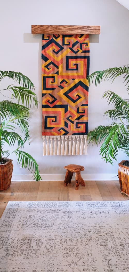 Large Scale Geometric Modern Wall Hanging - Customizable | Tapestry in Wall Hangings by The Good Vibe Effect. Item made of oak wood with cotton works with contemporary & eclectic & maximalism style