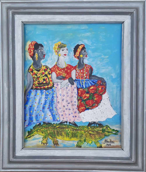 Querida Oaxaca | Oil And Acrylic Painting in Paintings by Elena Parau. Item made of wood & paper compatible with boho and minimalism style