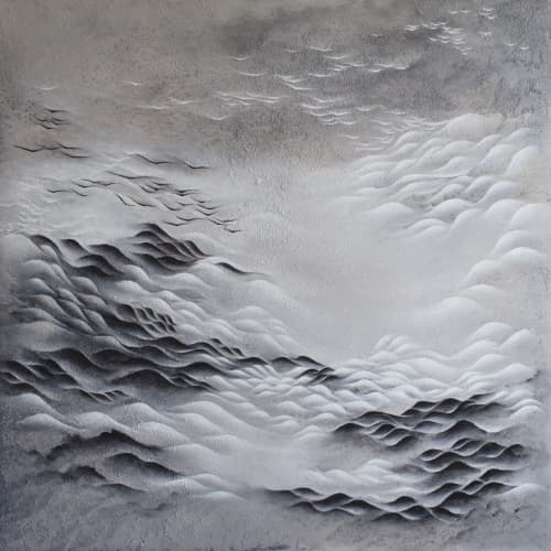 When I met you | Oil And Acrylic Painting in Paintings by Francesca Borgo. Item made of aluminum with synthetic works with minimalism & contemporary style