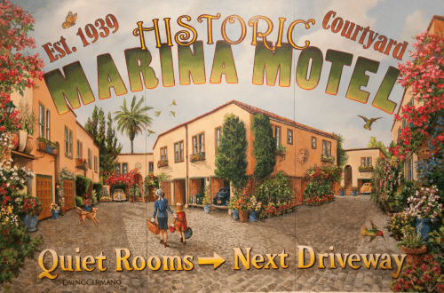Marina Motel Vintage Style Sign | Signage by Jennifer Ewing | Marina Motel, San Francisco, CA in San Francisco. Item composed of wood and synthetic