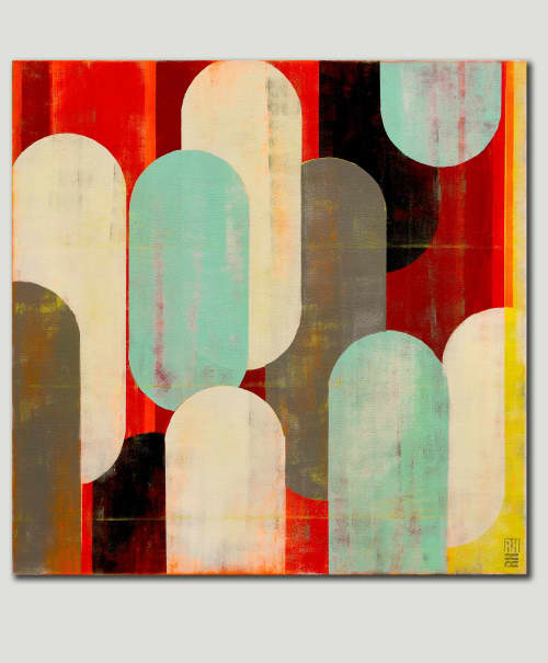 Traffic Full Color Red | Oil And Acrylic Painting in Paintings by Ronald Hunter. Item made of canvas compatible with modern style