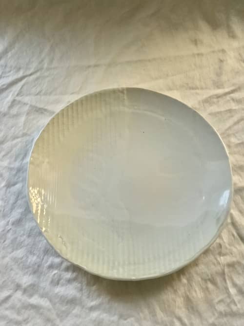 Porcelain Pattern Platter - Nube | Plate in Dinnerware by LiLi Jackson Studio | Brooklyn in Brooklyn. Item made of stoneware works with contemporary & japandi style