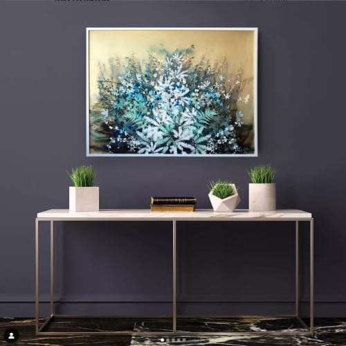 The Quiet Forest 3 | Oil And Acrylic Painting in Paintings by Cara Enteles Studio. Item composed of canvas