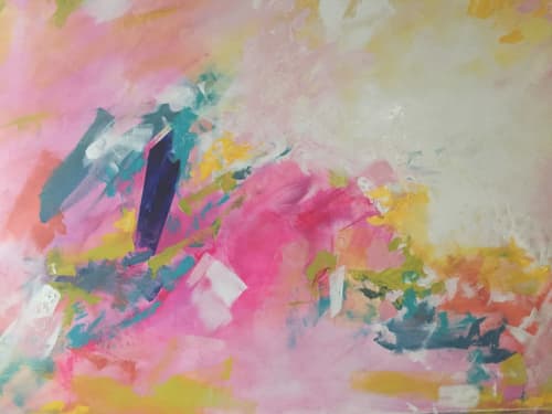 Pink Opera 🔴 | Oil And Acrylic Painting in Paintings by Darlene Watson Abstract Artist