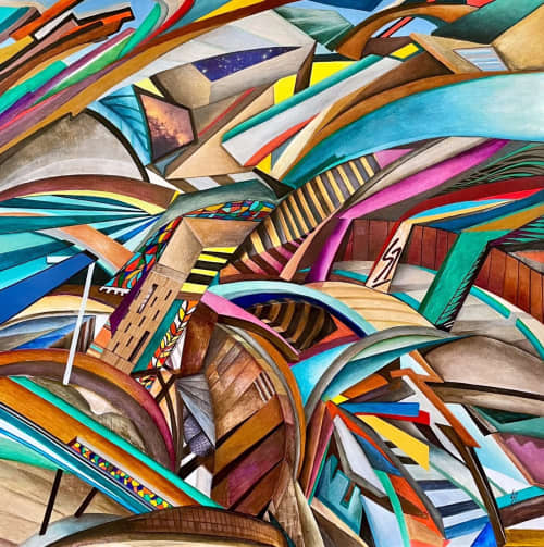 'Aspects' | Oil And Acrylic Painting in Paintings by Sangeeta Sagar. Item made of paper works with contemporary & modern style