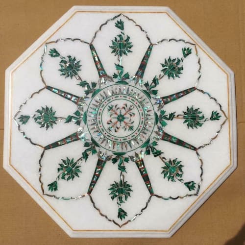 white marble table, coffee table, end table, tabletop | Tables by Innovative Home Decors. Item made of marble works with country & farmhouse & art deco style