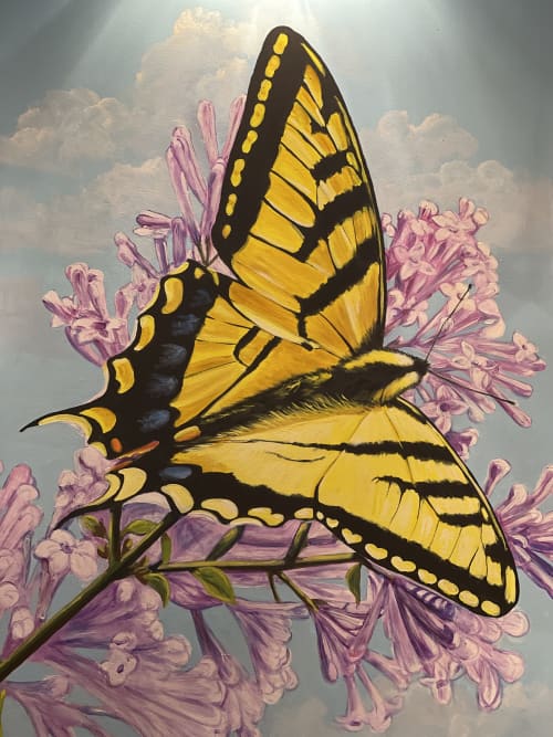 Path of the Pollinators -- swallowtail butterfly | Murals by Murals By Marg | The Big Carrot Danforth Community Market in Toronto. Item composed of synthetic